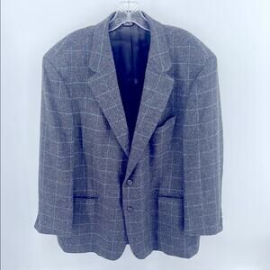 Perlis New Orleans 100% camel hair windowpane plaid 2 button single vent blazer